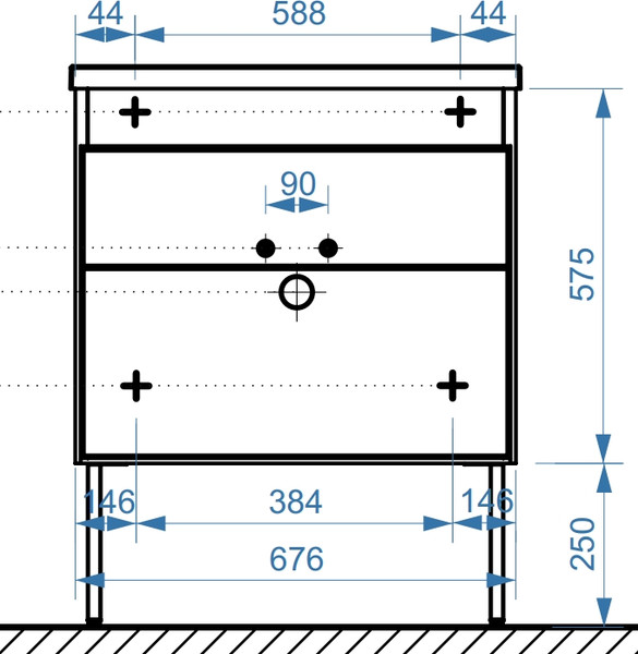 Изображение товара Тумба под умывальник Belux Порто Н 60-02 (1, белый глянцевый)