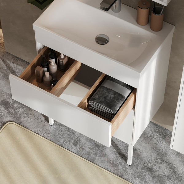 Изображение товара Тумба под умывальник Belux Порто Н 70-02 (1, белый глянцевый)