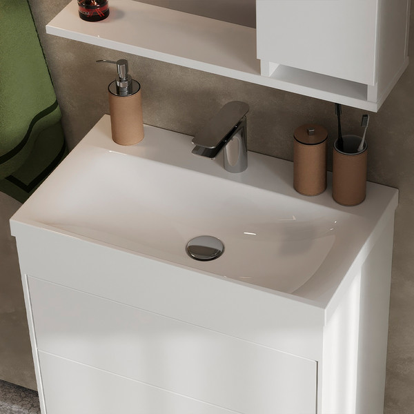 Изображение товара Тумба под умывальник Belux Порто Н 70-02 (1, белый глянцевый)