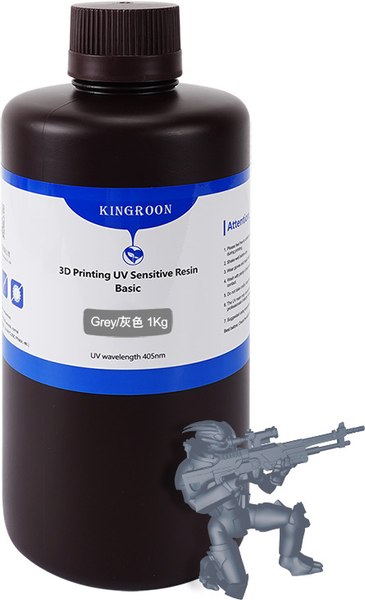 Изображение товара Фотополимерная смола для 3D-принтера Kingroon Standard Resin Gray / B02168 (1кг)