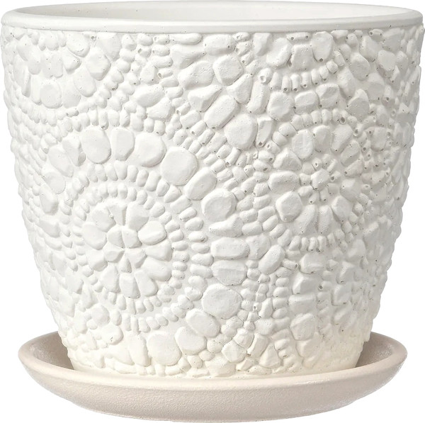 Изображение товара Вазон Композит Камешки №4 / КБ-Б4-222-03 (4л, белый бутон)