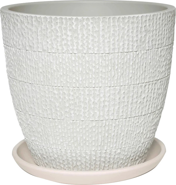 Изображение товара Вазон Композит Ротанг №7 / КБ-Б7-256-46 (13л, светло-серый бутон)