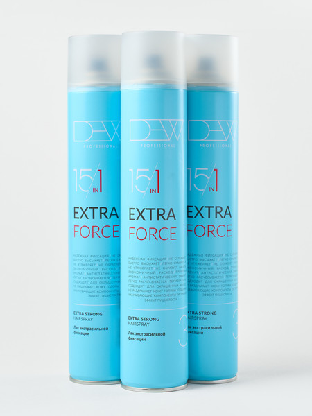 Изображение товара Лак для укладки волос Dew Professional Force Экстрасильной фиксации 15FESH/500 (500мл)