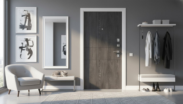 Изображение товара Входная дверь Промет Титан 96x205 (правая, антеро/шале графит)