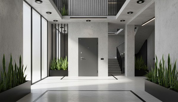 Изображение товара Входная дверь Промет Титан 86x205 (правая, антеро/бетон снежный)