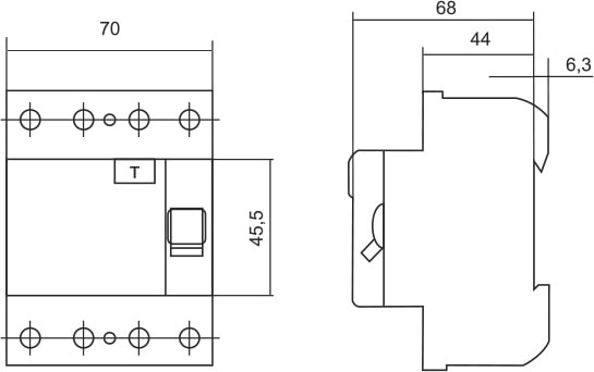 Изображение товара Устройство защитного отключения ETP 4п 63А 30мА DLF364 / 18036 (электронное)