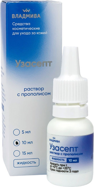 Изображение товара Антисептик ВладМиВа Узасепт раствор с прополисом (10мл)