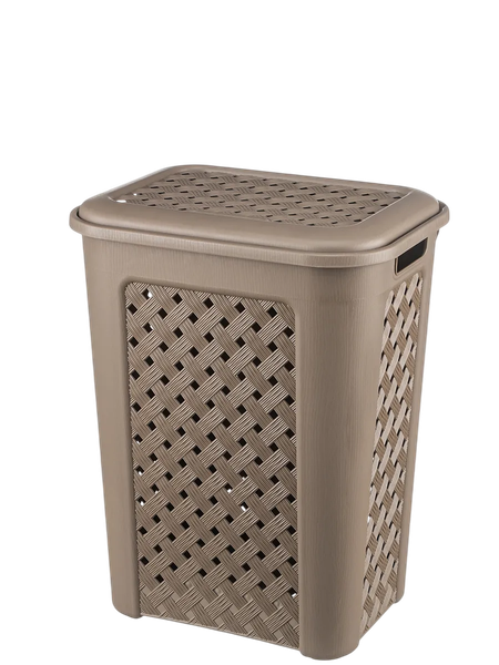 Изображение товара Корзина для белья El Casa Виола 205 с крышкой / 640574 (50л, серо-коричневый)