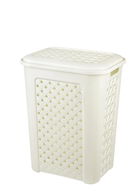 Изображение товара Корзина для белья El Casa Виола 205 с крышкой / 640300 (50л, слоновая кость)
