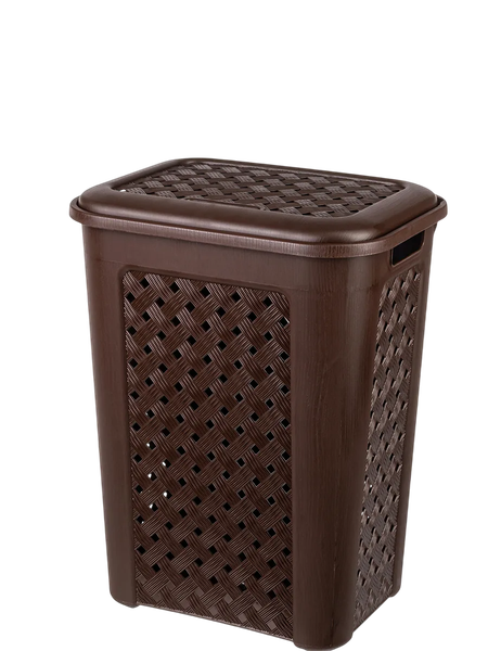 Изображение товара Корзина для белья El Casa Виола 205 с крышкой / 640299 (50л, коричневый)