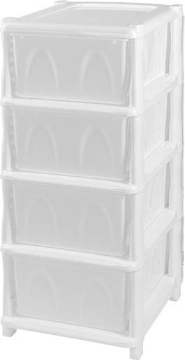 Изображение товара Комод пластиковый El Casa Классика 4-х секционный / 640037 (белый)