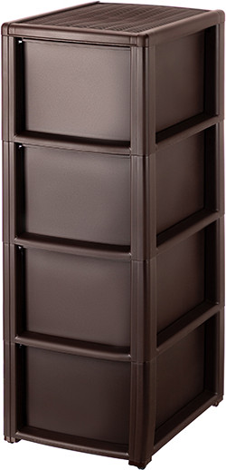 Изображение товара Комод пластиковый El Casa Elegance 4-х секционный / 640542 (коричневый)