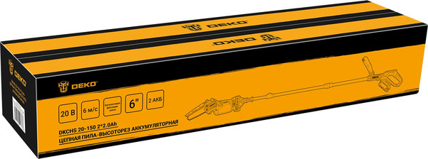 Изображение товара Пила цепная аккумуляторная Deko DKCHS 20-150 / 063-4482