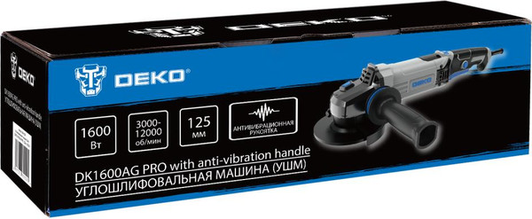 Изображение товара Профессиональная угловая шлифмашина Deko DK1600AG PRO / 086-1005