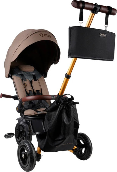Изображение товара Трехколесный велосипед с ручкой QPlay S702 Sprinter S Max Brown (Lux/Gold)