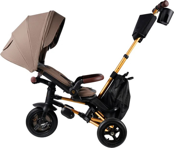 Изображение товара Трехколесный велосипед с ручкой QPlay S702 Sprinter S Max Brown (Lux/Gold)