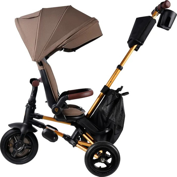 Изображение товара Трехколесный велосипед с ручкой QPlay S702 Sprinter S Max Brown (Lux/Gold)