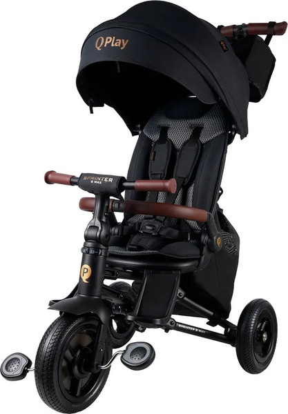 Изображение товара Трехколесный велосипед с ручкой QPlay S702 Sprinter S Max Black (Lux/Black)