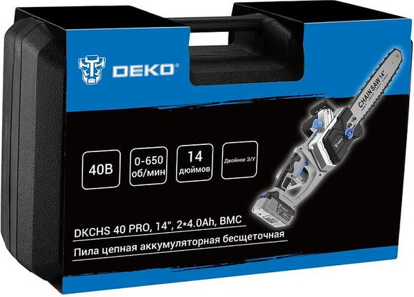 Изображение товара Пила цепная аккумуляторная Deko DKCHS 40 PRO / 084-2000