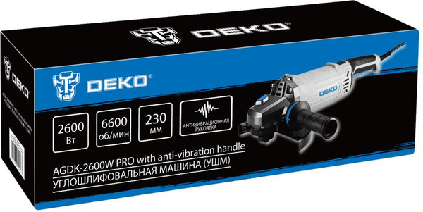 Изображение товара Угловая шлифовальная машина Deko AGDK-2600W PRO / 084-1083