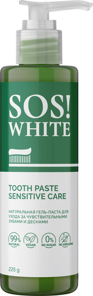 Изображение товара Зубная паста SOS White Натуральная гель-паста для ежедневного ухода (225г)