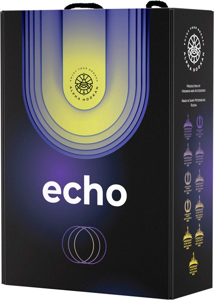 Изображение товара Шахта для кальяна Alpha Hookah Echo Silver Noir (силиконовый шланг, мундштук, диффузор)