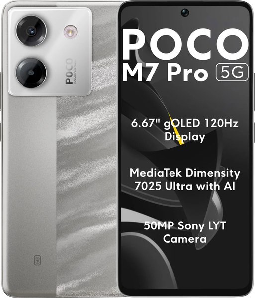 Смартфон POCO M7 Pro 5G 8GB/256GB (серебристый)