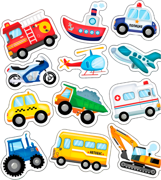 Изображение товара Набор стикеров для ванной Крошка Я Машинки / 10865082 (12шт)