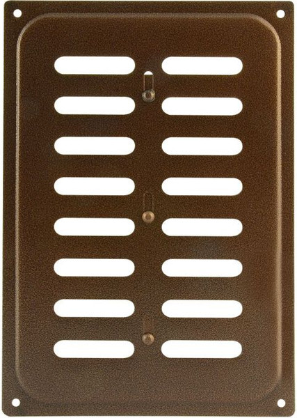 Изображение товара Решетка вентиляционная Нора-М 165x240 с заслонкой / 4847 (старая медь)