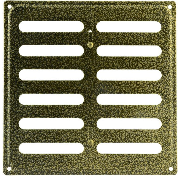 Изображение товара Решетка вентиляционная Нора-М 200x200 с заслонкой / 12921 (старая бронза)