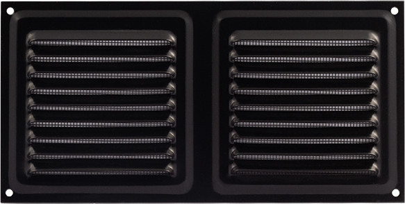 Изображение товара Решетка вентиляционная Нора-М 100x200 с сеткой / 18326 (черный)