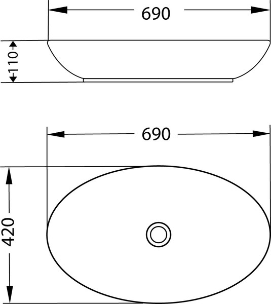 Изображение товара Умывальник со смесителем Lauter 21571 + Moon 21СK81691C с донным клапаном 21190CH (хром)