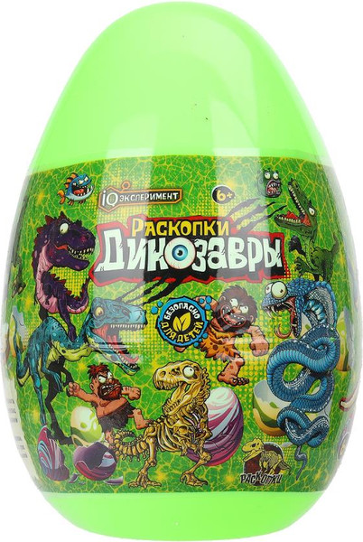 Изображение товара Набор для опытов IQ Эксперимент Раскопки Яйцо 2 скелета / PZE-2SK-GR (зеленый)