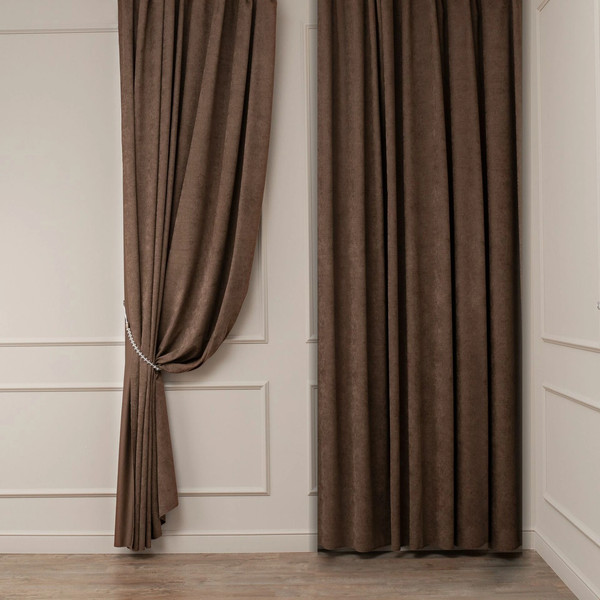 Изображение товара Комплект штор Mio Tesoro Канвас 200x270 (2шт, шоколад)