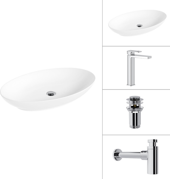 Изображение товара Умывальник со смесителем Lauter 21571 + Cascade 21СК0655C + сифон 21635CH + дон.клапан 21190CH (хром)