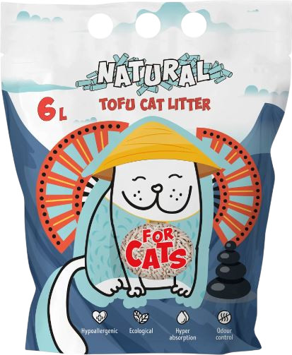 Изображение товара Наполнитель для туалета For Cats Tofu Natural комкующийся без запаха / TUZ942 (6л)
