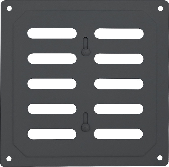 Изображение товара Решетка вентиляционная Нора-М 160x160 с заслонкой / 20170 (графит)