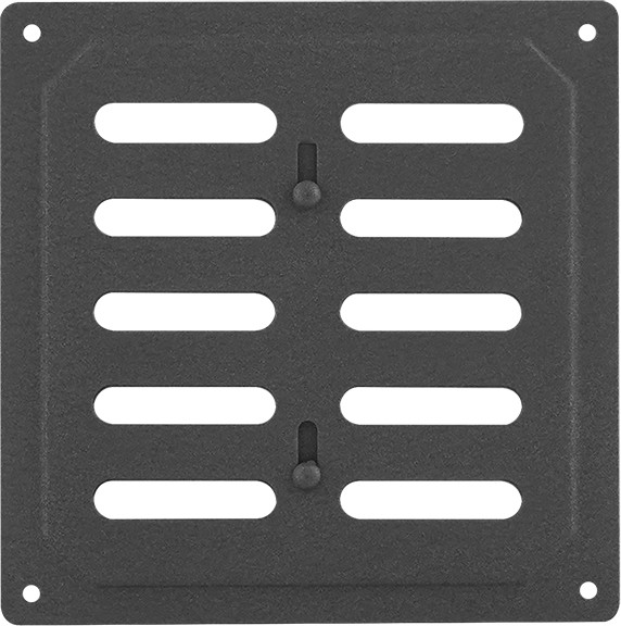 Изображение товара Решетка вентиляционная Нора-М 160x160 с заслонкой / 19369 (мокрый асфальт)