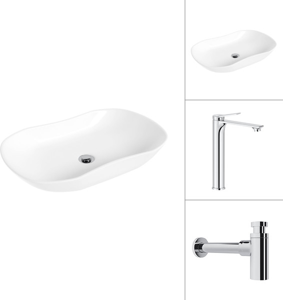 Изображение товара Умывальник со смесителем Lauter 21570 + Rio 21AM12672 с сифоном 21635CH (хром)