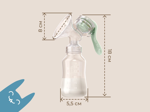 Изображение товара Молокоотсос ручной ROXY-KIDS С бутылочкой / RBRP-M15-G (зеленый)