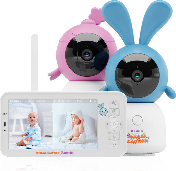 Изображение товара Видеоняня Ramili Крошик и Нюша. Малышарики / RV100X2KROSHNUSHA (с креплениями)