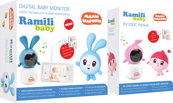 Изображение товара Видеоняня Ramili Крошик и Нюша. Малышарики / RV100X2KROSHNUSHA (с креплениями)