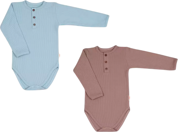 Изображение товара Набор боди для малышей Rant Waffy / 4-92 (2шт, Blue/Brown, р.74)