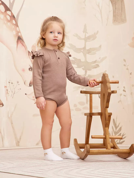 Изображение товара Набор боди для малышей Rant Waffy / 5-92 (2шт, Blue/Brown, р.74)