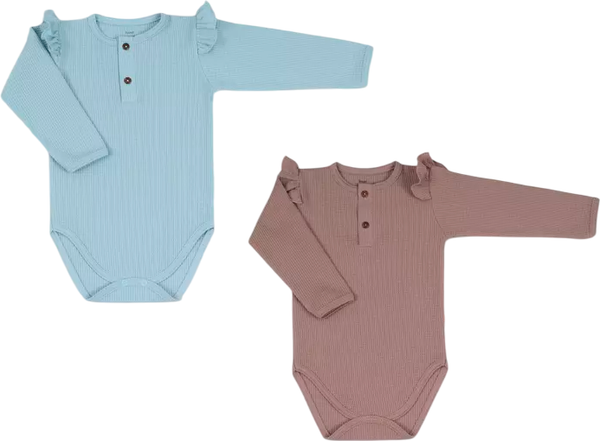 Изображение товара Набор боди для малышей Rant Waffy / 5-92 (2шт, Blue/Brown, р.80)