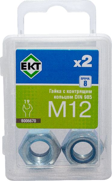 Изображение товара Гайка ЕКТ М12 DIN 985 / B006670 (2шт)