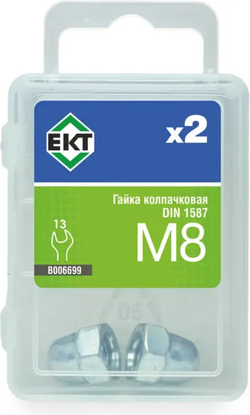 Изображение товара Гайка ЕКТ М 8 DIN 1587 / B006699 (2шт)