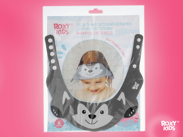 Изображение товара Козырек для мытья головы ROXY-KIDS Серый волк / RBC-492-GW