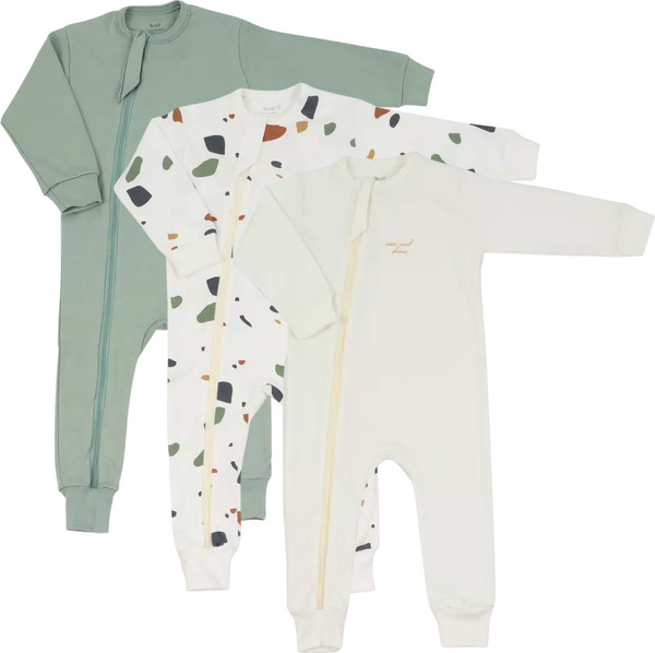 Изображение товара Набор комбинезонов для малышей Rant Mosaic на молнии / 1875/2 (3шт, Green, р.68)