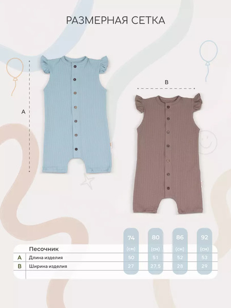 Изображение товара Набор комбинезонов для малышей Rant Waffy / 8-92 (2шт, Blue/Brown, р.92)